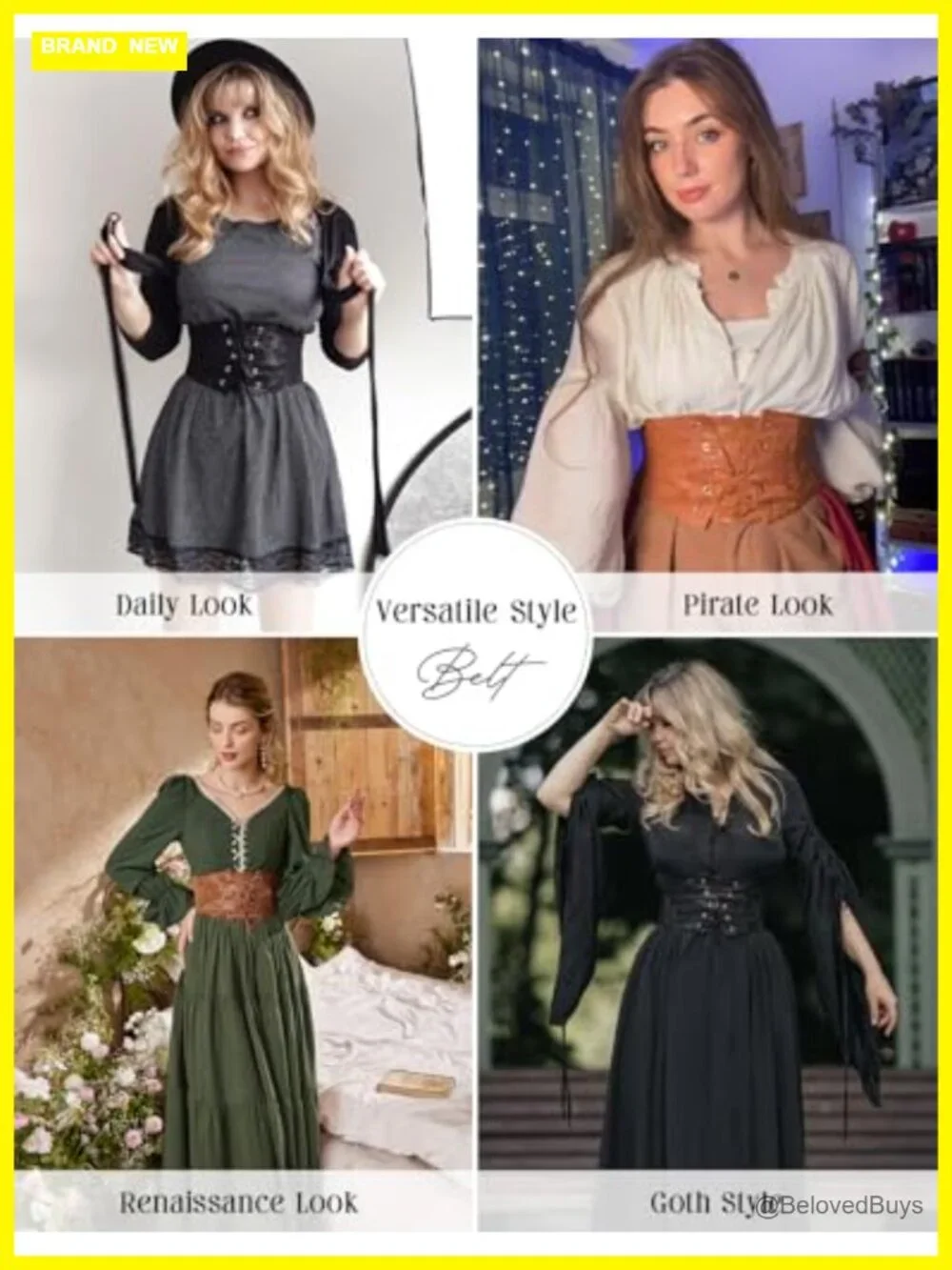 Lace Up Waist Cincher Belt Renaissance Corset Belt